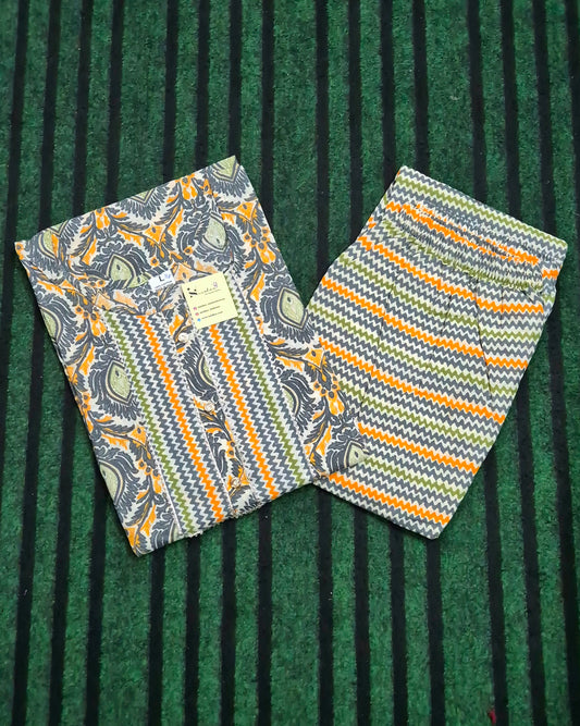 Black/ Orange Mandala Pattern Kurti Set