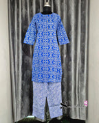 Blue Bandhani Print Kurti Set