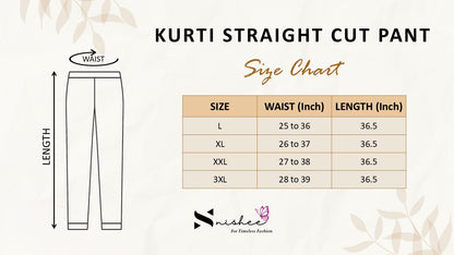White Straight Cut Kurti Pant