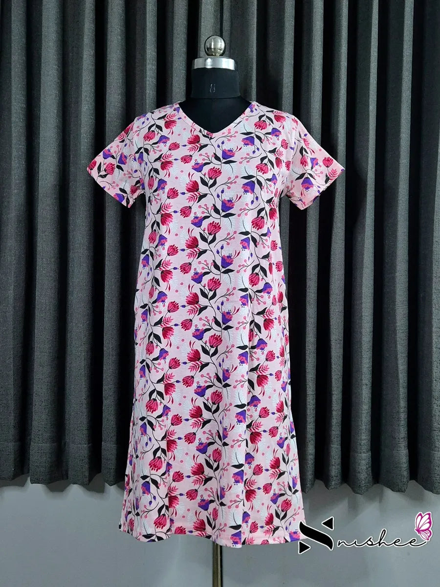 Canna Lily V-Neck Long Tshirt