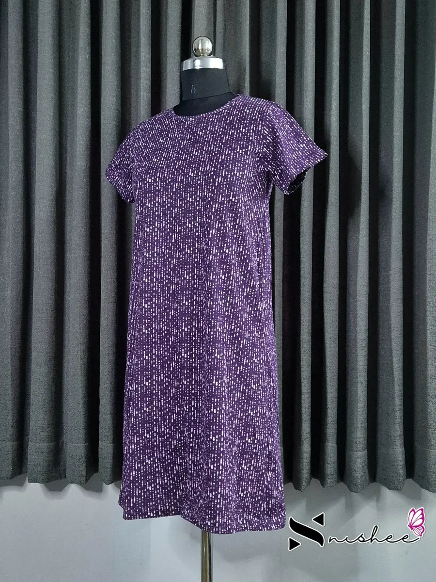 Polka Dots Round Neck Long Tshirt