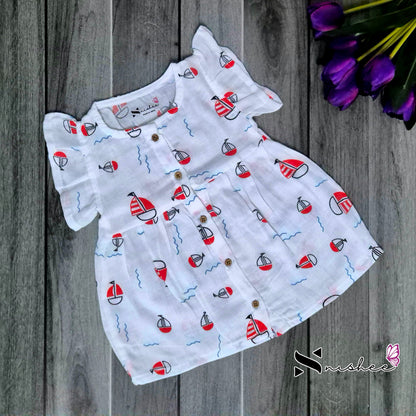 Muslin Button Frocks - Size 6 to 12 Months