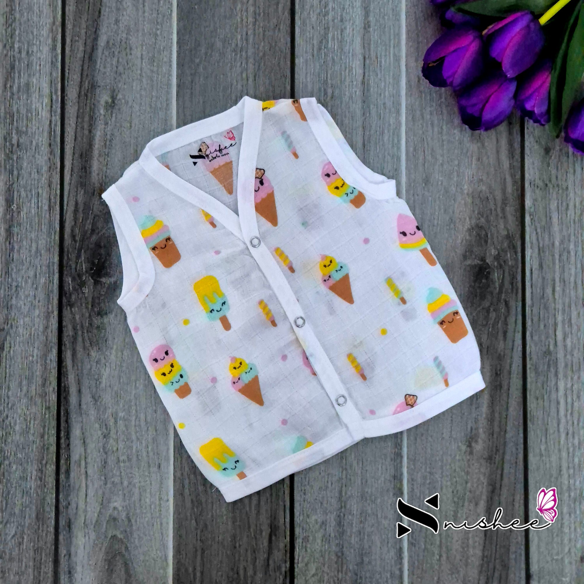 Muslin Button Jablas - Size 0 to 3 Months