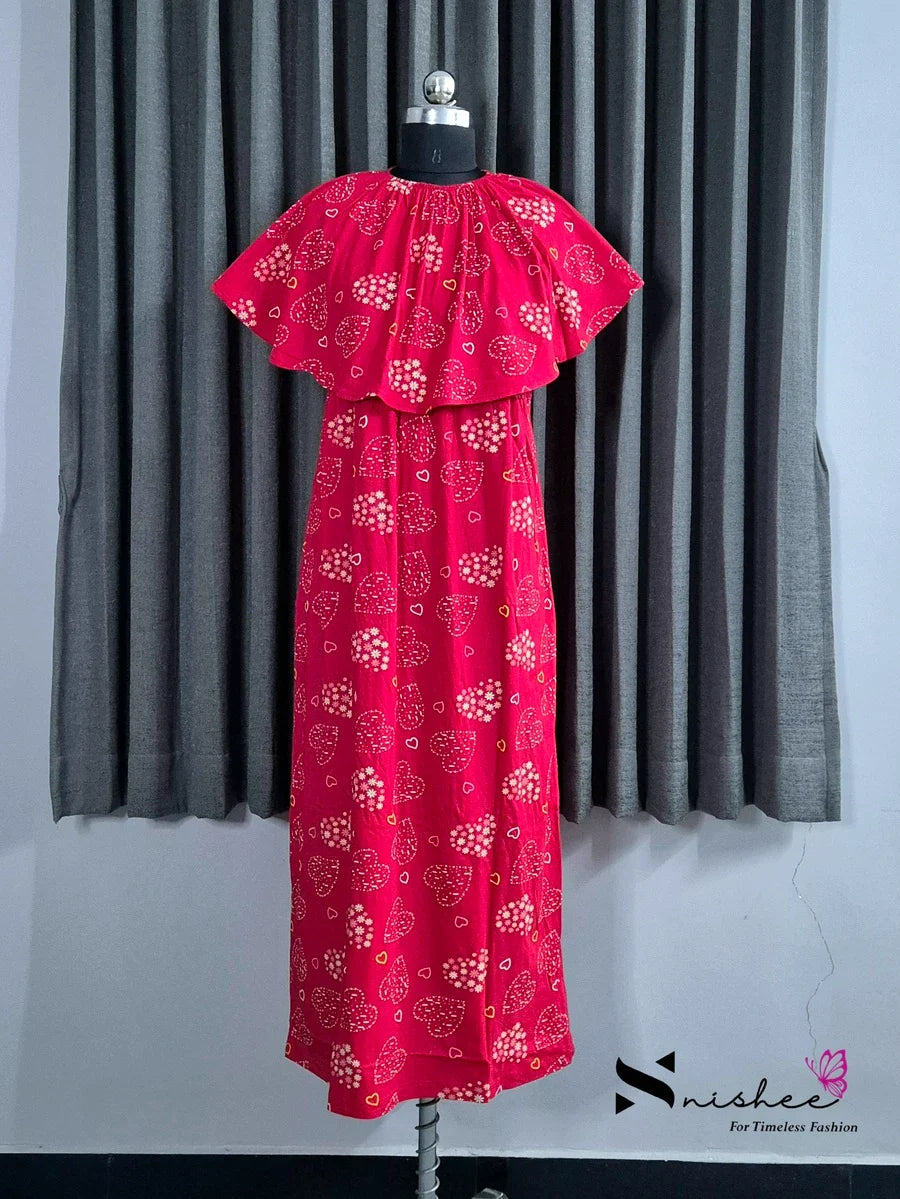 Heart Bunch - Detachable Cape Maxi with 5 in 1 Style - Full Length