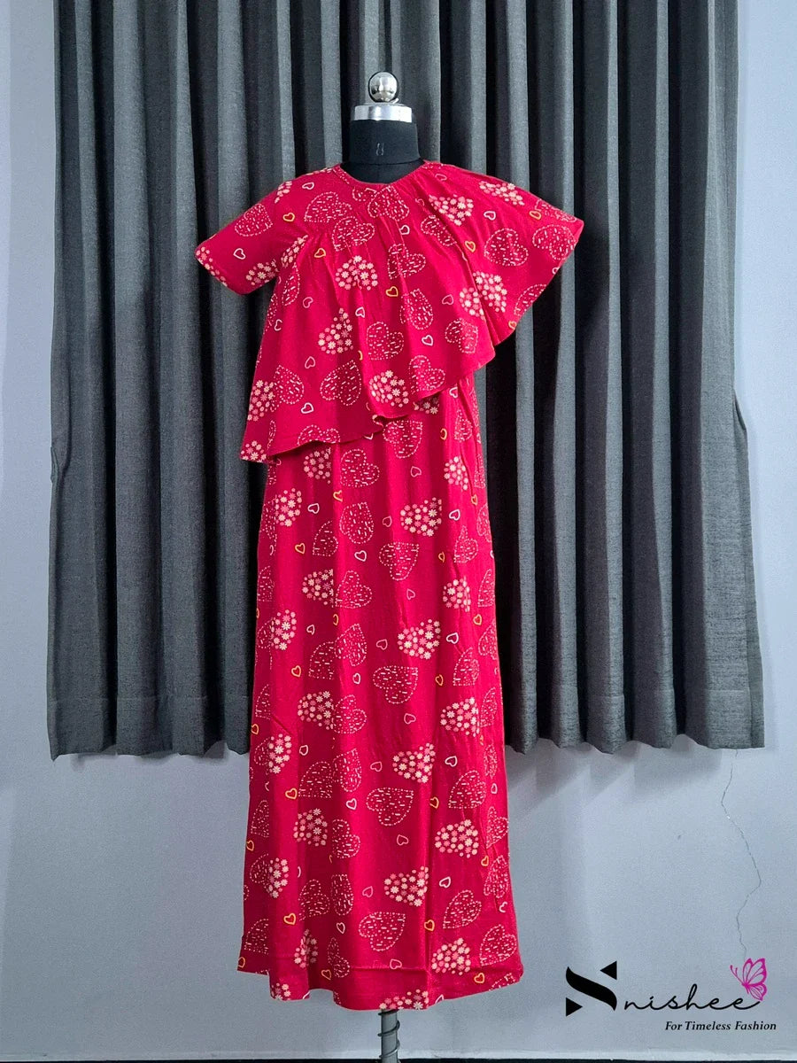 Heart Bunch - Detachable Cape Maxi with 5 in 1 Style - Full Length - Plus Size