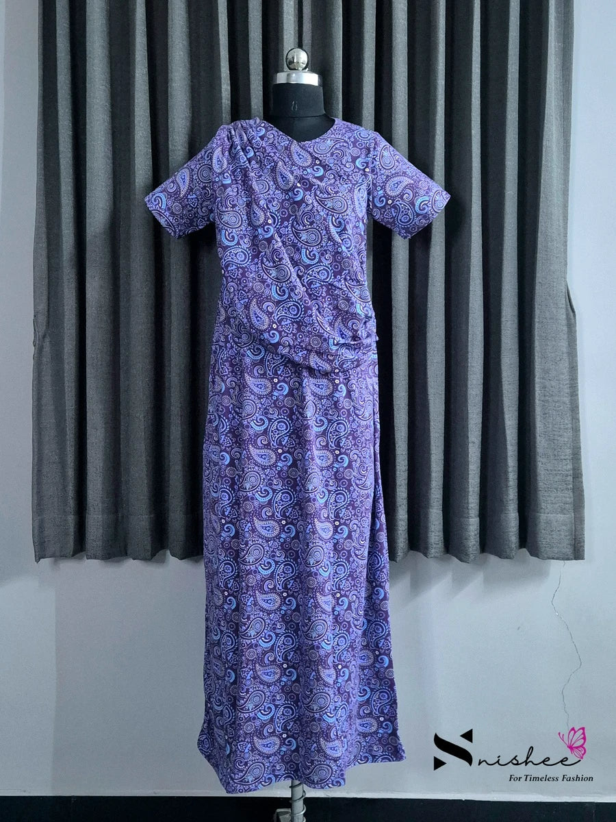 Palladar - Shawl Maxi with Saree Style Drape - Full Length - Plus Size