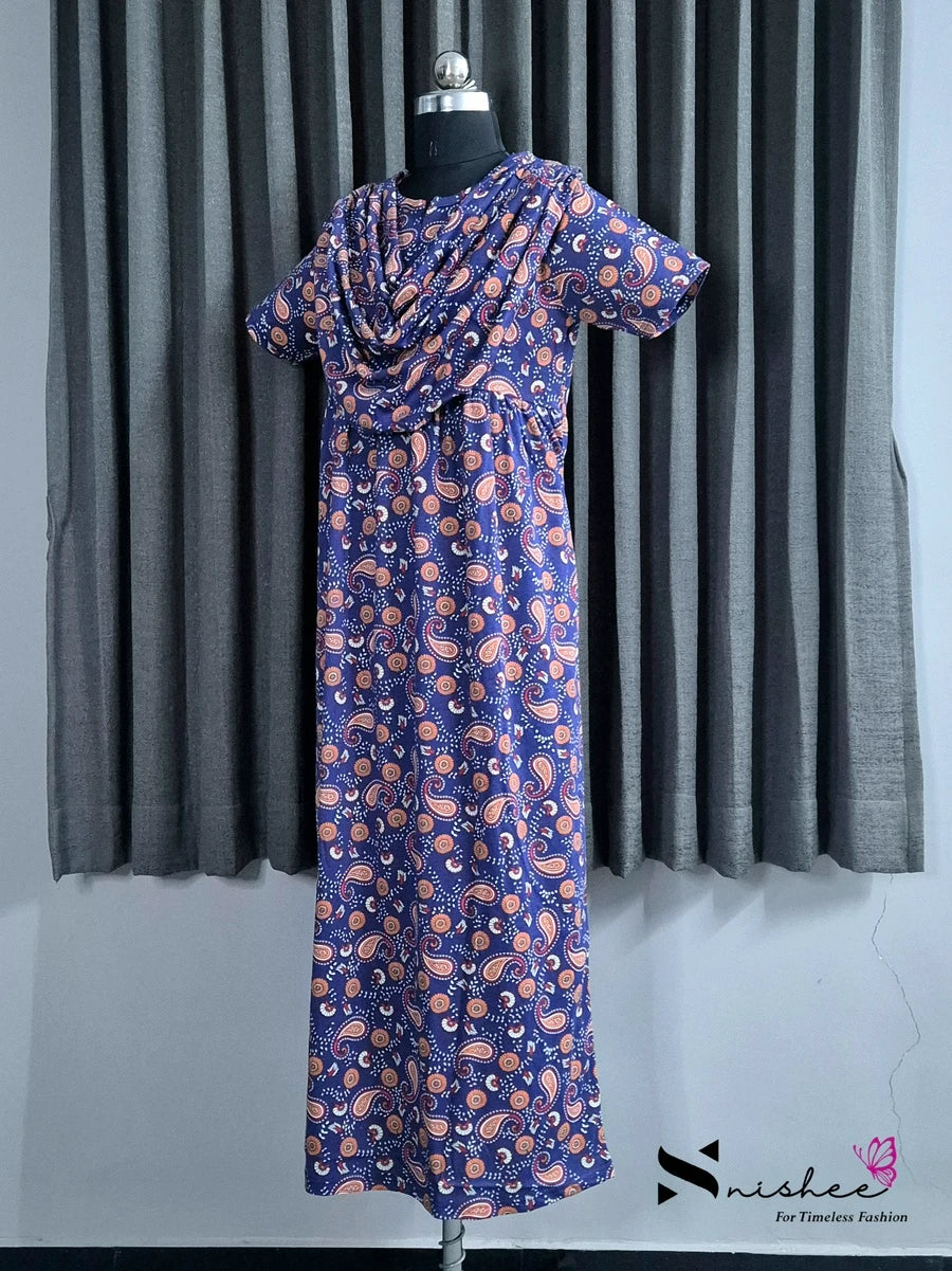 Kalka - Shawl Maxi with Saree Style Drape - Full Length - Plus Size