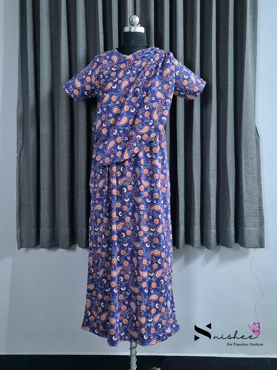 Kalka - Shawl Maxi with Saree Style Drape - Full Length - Plus Size