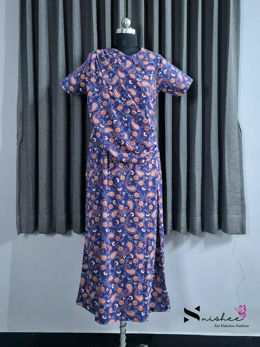 Kalka - Shawl Maxi with Saree Style Drape - Full Length - Plus Size