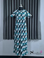 Shadow Leaf - Shawl Maxi with Saree Style Drape - Full Length