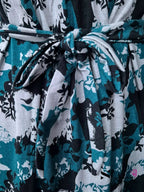 Shadow Leaf - Shawl Maxi with Saree Style Drape - Full Length - Plus Size