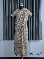 Dried Maple - Shawl Maxi with Saree Style Drape - Full Length - Plus Size