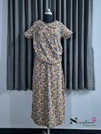 Dried Maple - Shawl Maxi with Saree Style Drape - Full Length - Plus Size