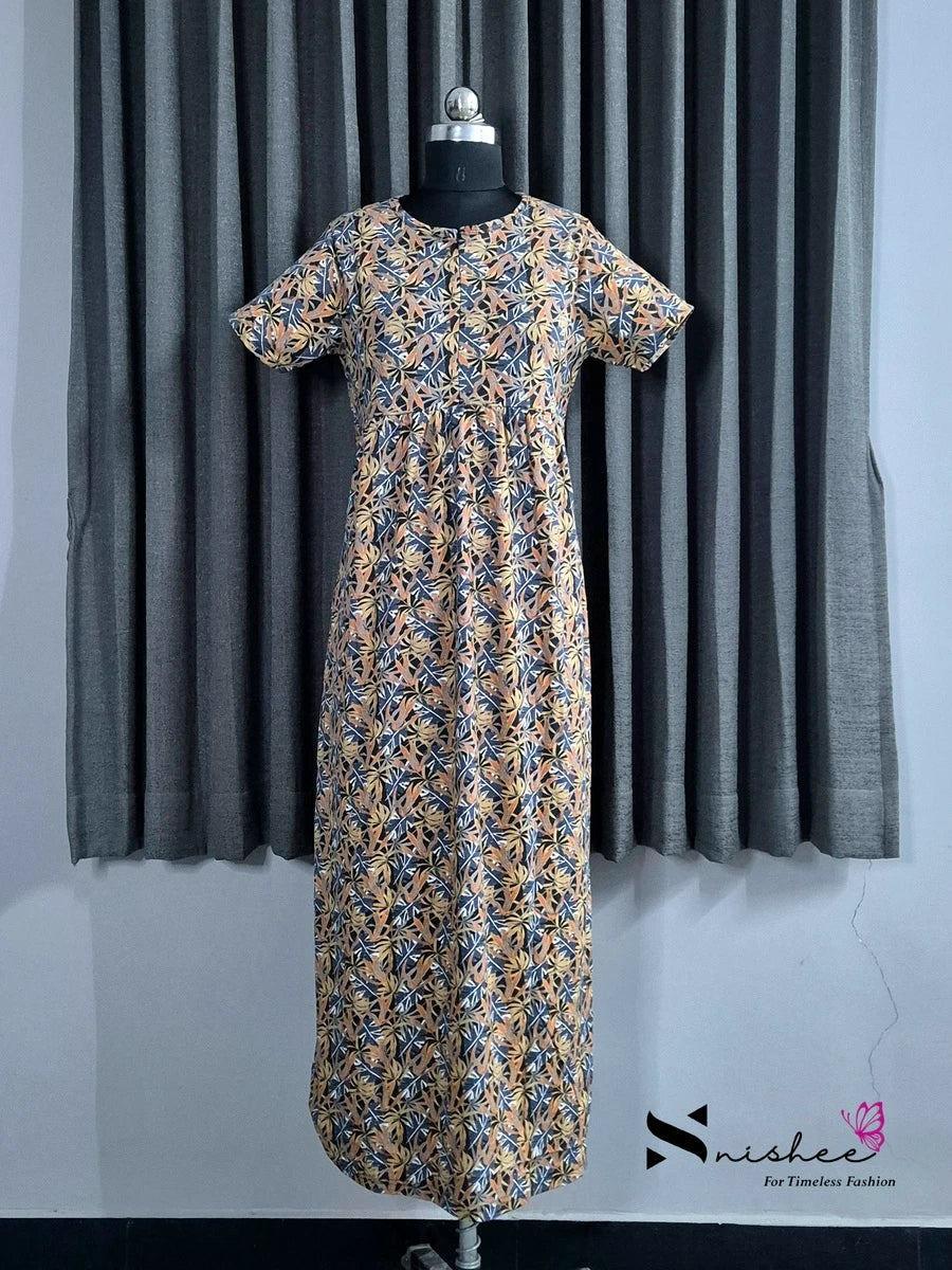 Dried Maple - Shawl Maxi with Saree Style Drape - Full Length