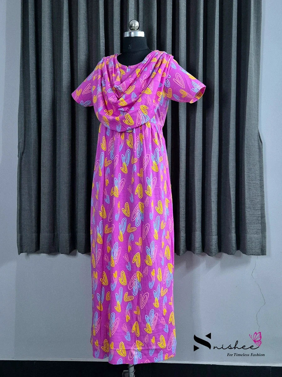 Ring Hearts - Shawl Maxi with Saree Style Drape - Full Length