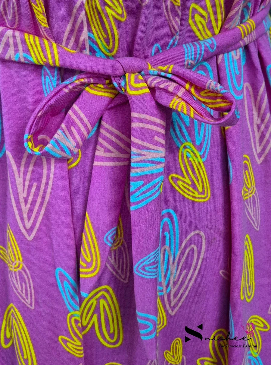 Ring Hearts - Shawl Maxi with Saree Style Drape - Full Length - Plus Size