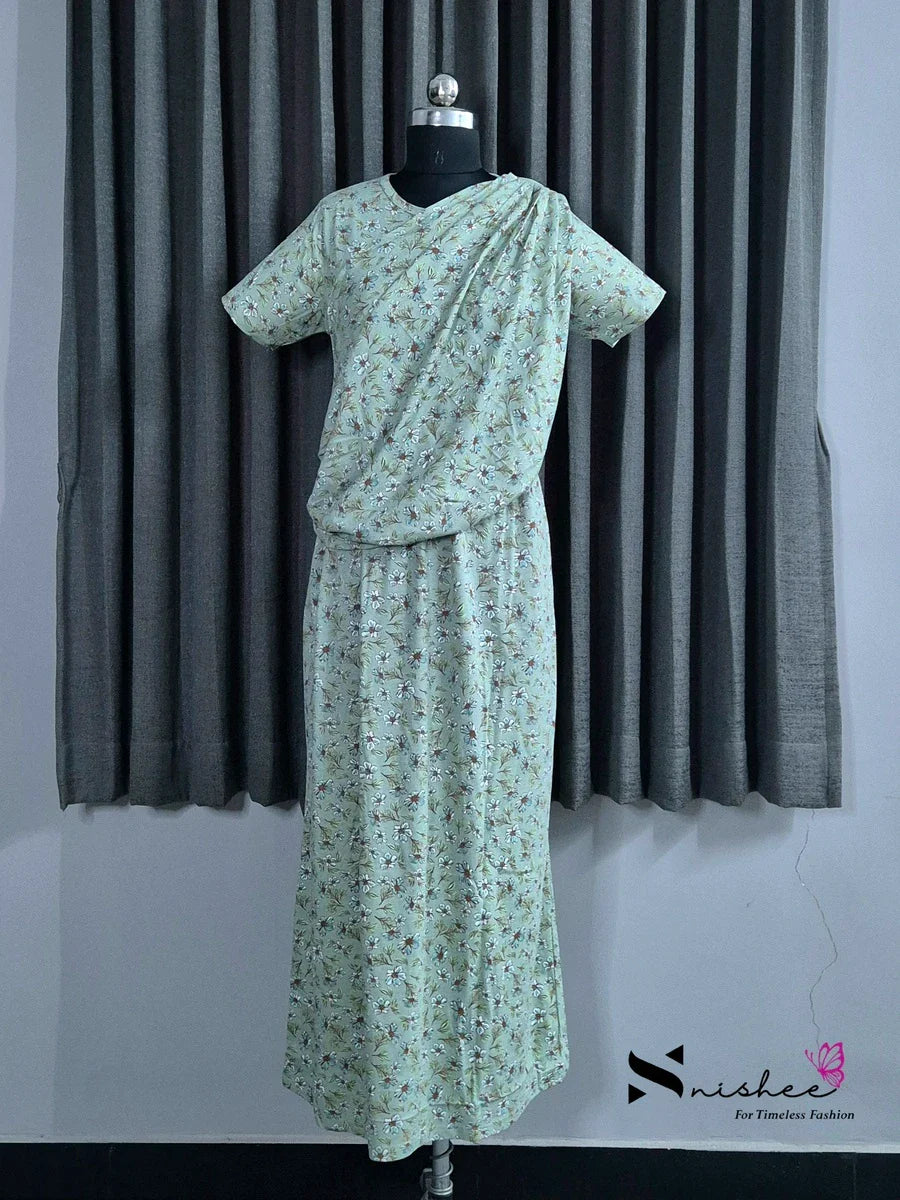 Camellia - Shawl Maxi with Saree Style Drape - Full Length - Plus Size