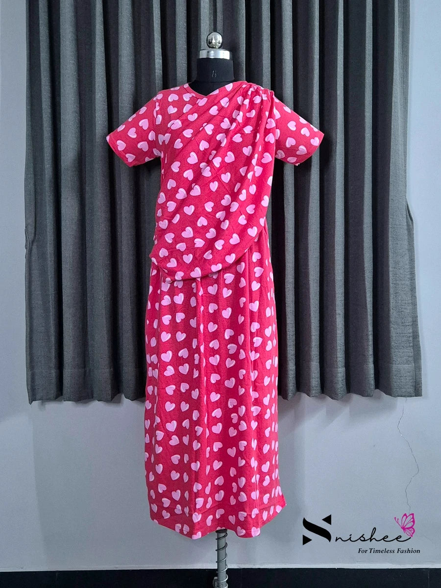 Heartpop - Shawl Maxi with Saree Style Drape - Full Length - Plus Size