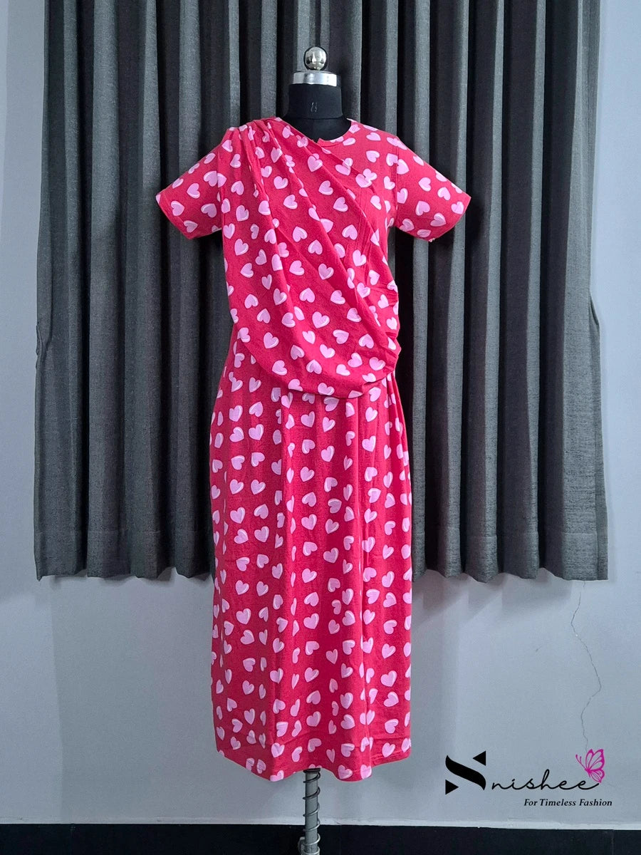 Heartpop - Shawl Maxi with Saree Style Drape - Full Length - Plus Size