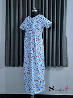 Blue Kitty - Shawl Maxi with Saree Style Drape - Full Length - Plus Size