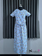 Blue Kitty - Shawl Maxi with Saree Style Drape - Full Length - Plus Size