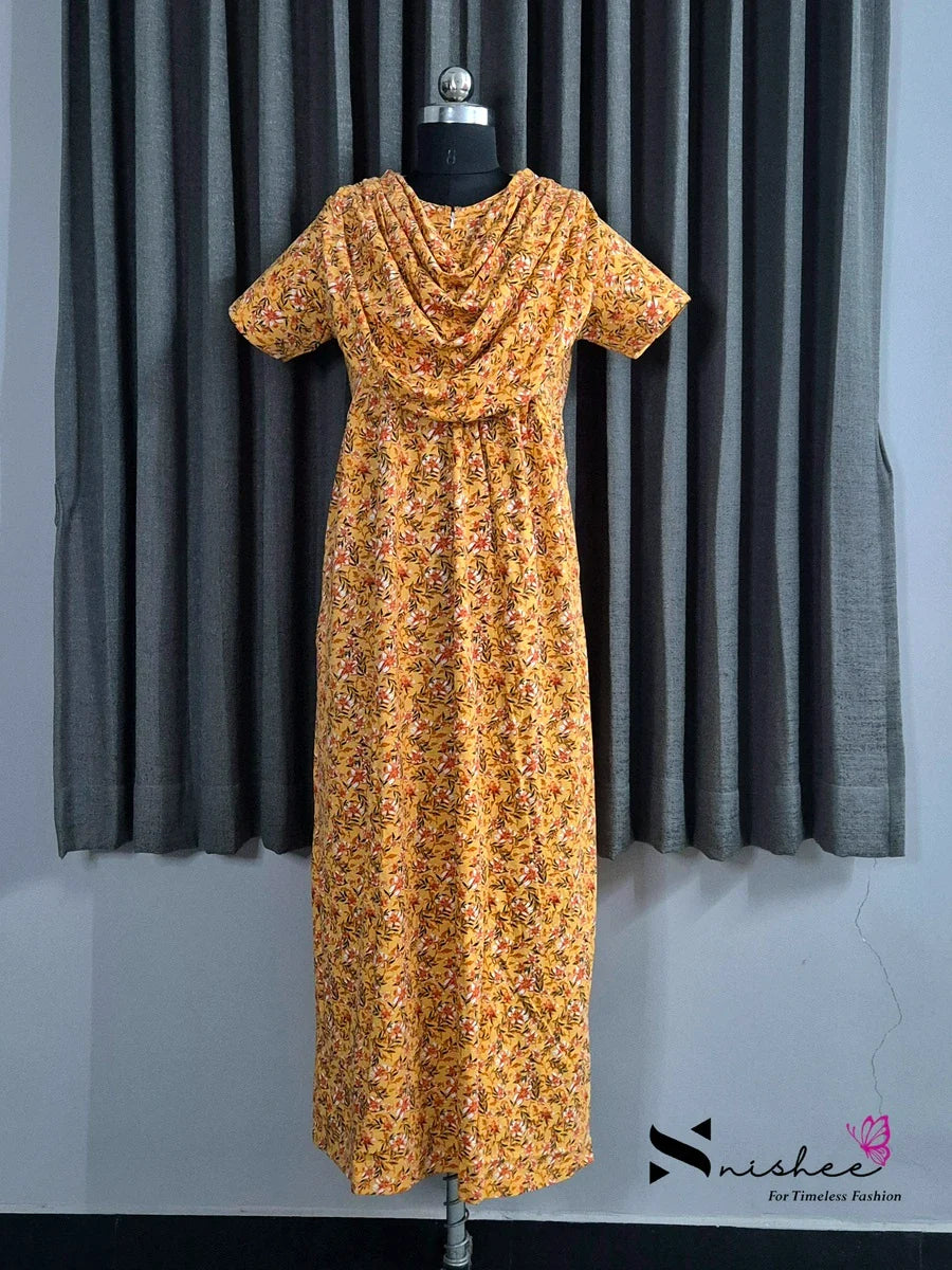 Lantanaa - Shawl Maxi with Saree Style Drape - Full Length - Plus Size
