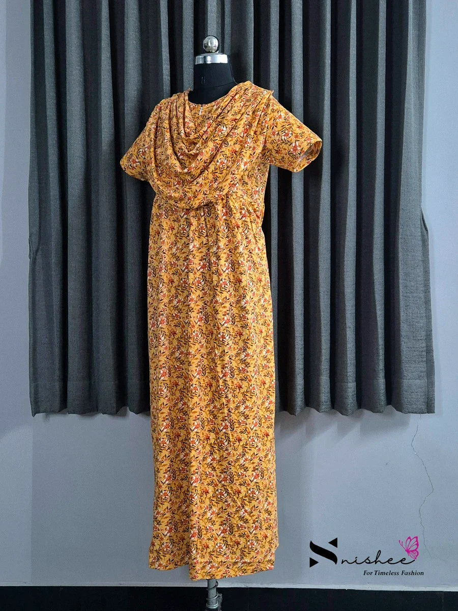 Lantanaa - Shawl Maxi with Saree Style Drape - Full Length