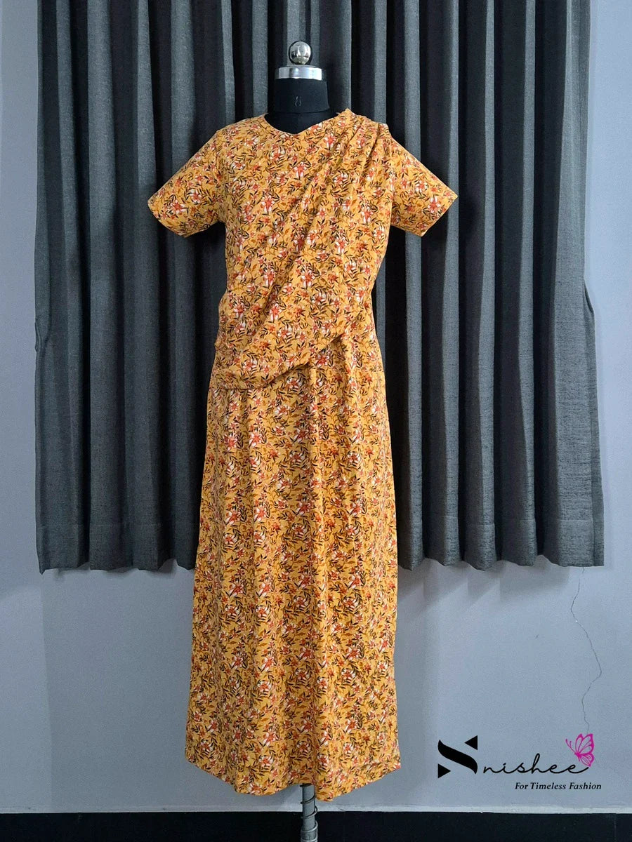 Lantanaa - Shawl Maxi with Saree Style Drape - Full Length