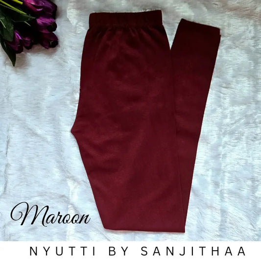 Maroon Full Length Leggings
