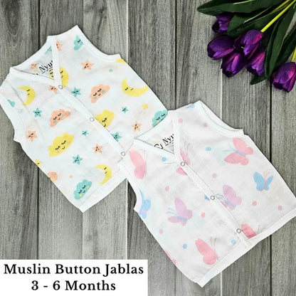Muslin Button Jablas - 3 to 6 Months