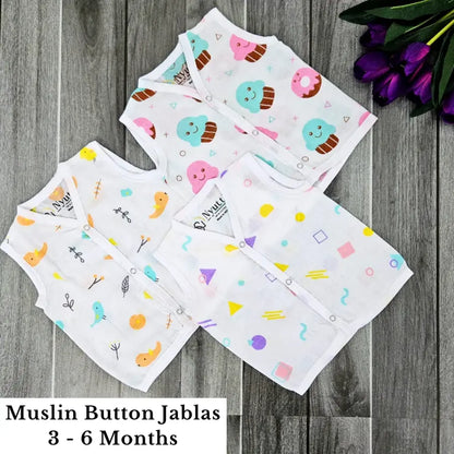 Muslin Button Jablas - 3 to 6 Months