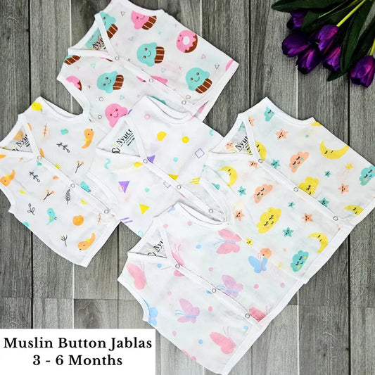 Muslin Button Jablas - 3 to 6 Months