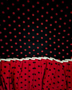 Navy Blue/ Red Dotted Frock Nighty with Peter Pan Collar