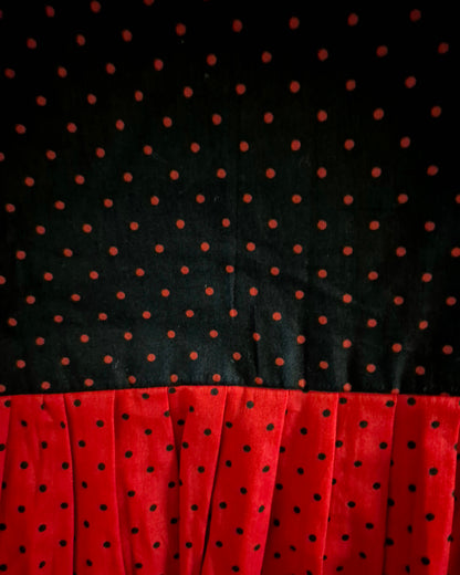 Navy Blue/ Red Dotted V Neck Frock Nighty