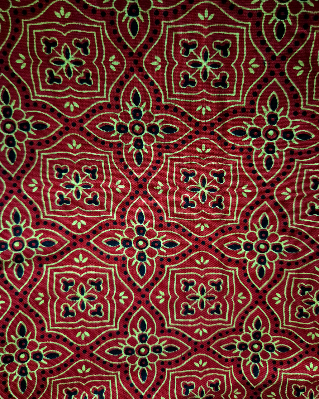 Red Ajrak Print Frock Nighty