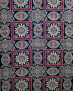 Navy Blue Ajrak Print Frock Nighty