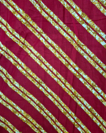 Red Diagonal Stripes Frock Nighty