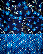 Navy Blue/ Sky Blue Floral Print Frock Nighty