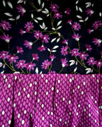 Navy Blue/ Pink Floral Print Frock Nighty