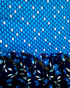Sky Blue/ Navy Blue Floral Print Frock Nighty