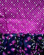 Pink/ Navy Blue Floral Print Frock Nighty