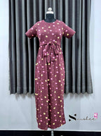 Maroon Hearts Everyday Casual Maxi with detachable belt