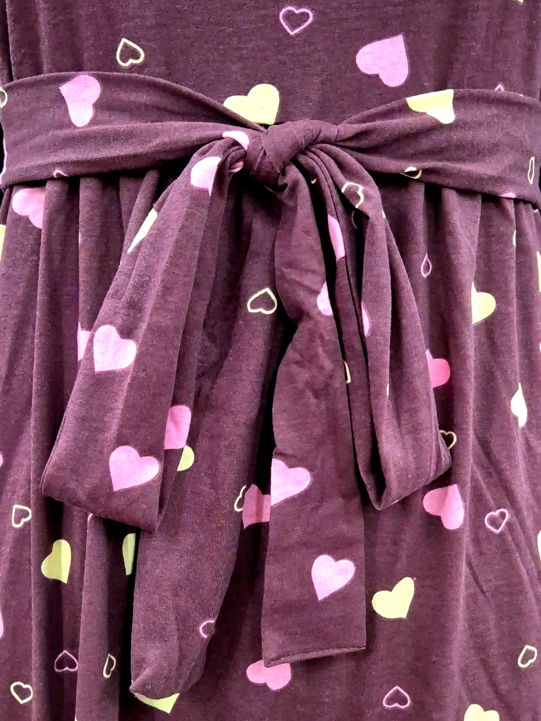 Maroon Hearts Everyday Casual Maxi with detachable belt