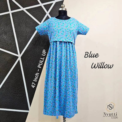 Blue Willow - Pull Up - Midi Length