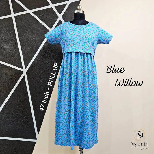 Blue Willow - Pull Up - Midi Length