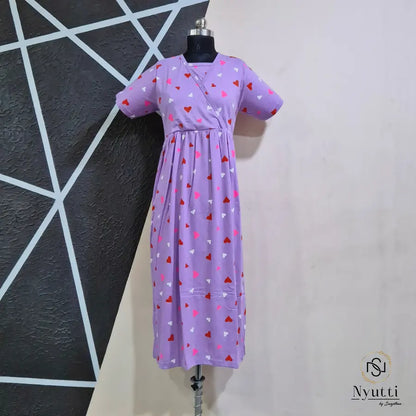 Purple Hearts - Side Pull - Midi Length