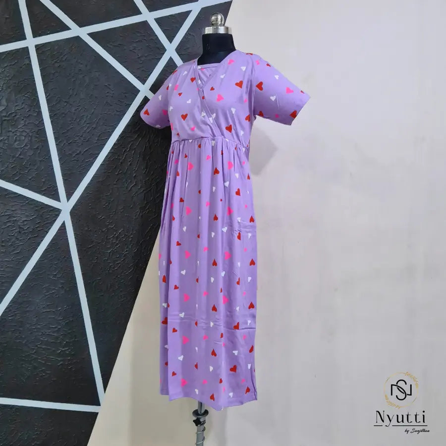 Purple Hearts - Side Pull - Midi Length