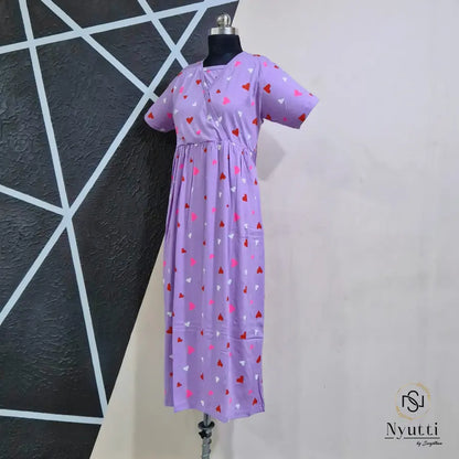 Purple Hearts - Side Pull - Midi Length