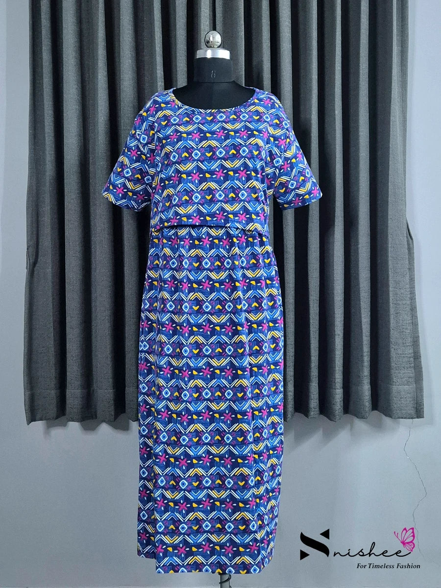 Blue Abstract - Pull Up - Full Length - Plus Size