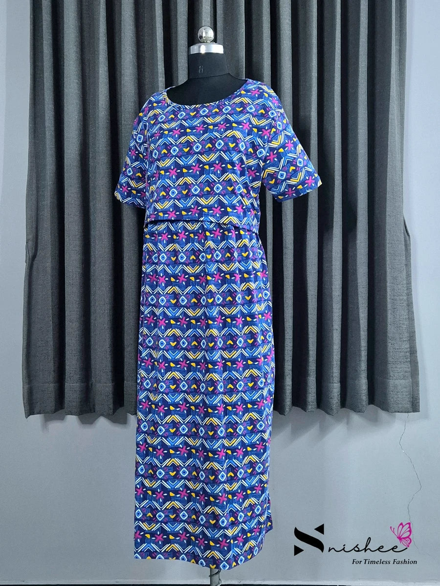 Blue Abstract - Pull Up - Full Length - Plus Size